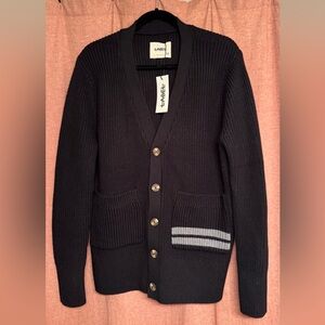 Black Cardigan Sweater, Label, Size M